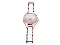 Elegante Reloj De Cuarzo Para Mujer Con Brazalete De Acero Inoxidable Y Cristales Brillantes.