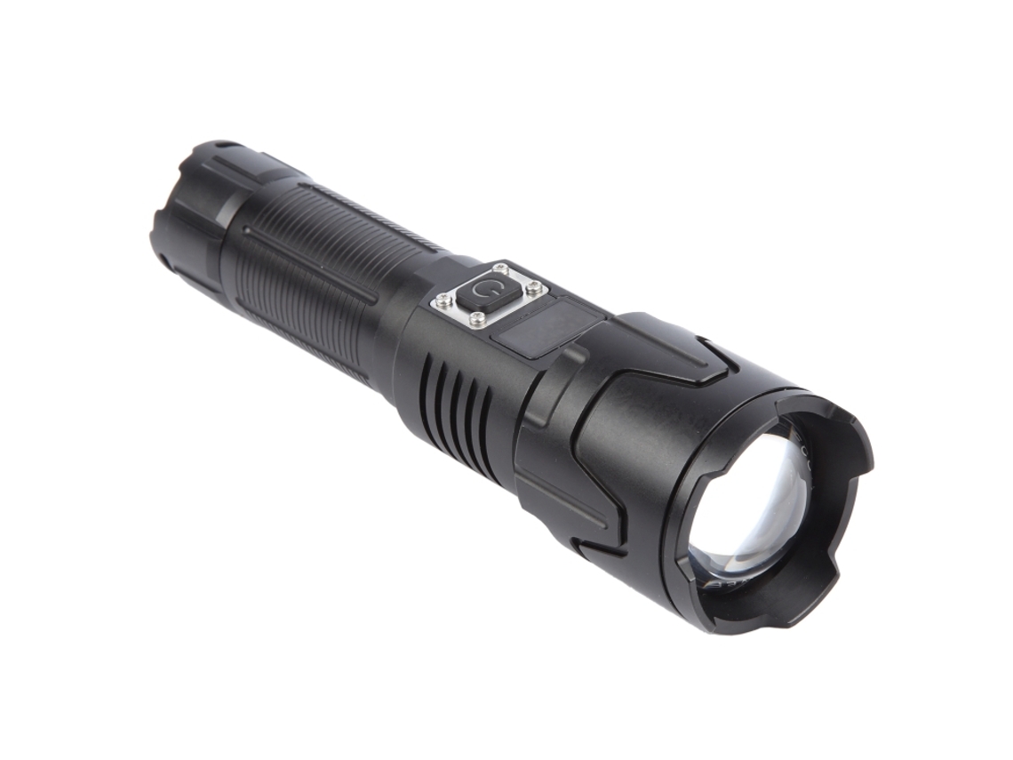 Linterna LED de 30 W con láser blanco, enfoque telescópico de 1000 lúmenes, Mdug (negra)