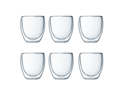 Lote de 6 Vasos de Doble Pared 25Cl Pavina Set BODUM