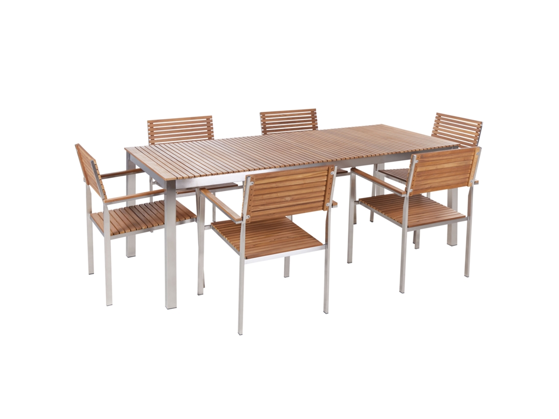Conjunto Relax BELIANI Viareggio de Madera de Teca con Certificado FSC® Marrón Claro 200X90X75