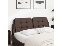 Cabecero De Cama Acolchado Cuero Sintético Marrón 120 Cm