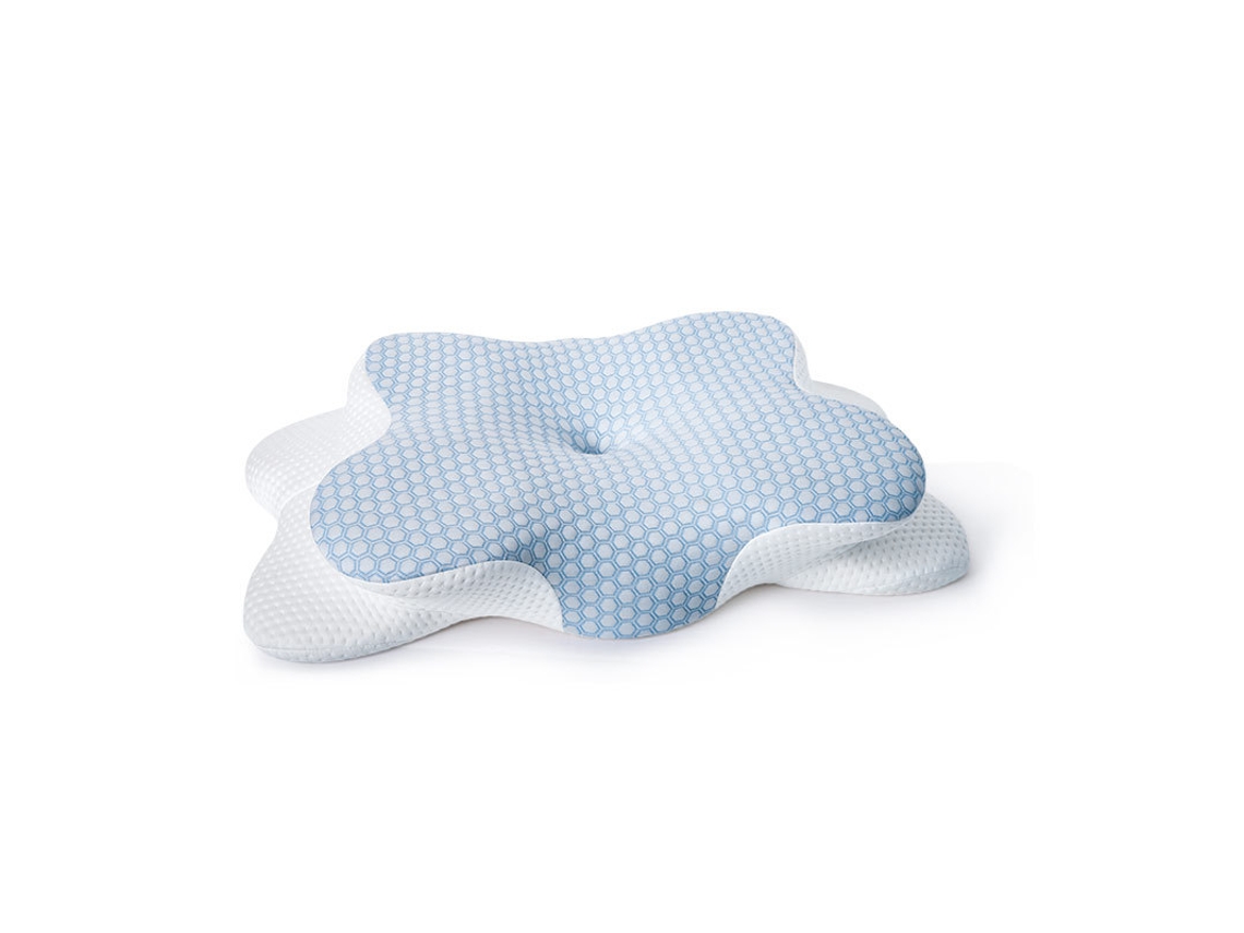 Almohada Para El Cuello Ergonómica De Espuma Viscoelástica Transpirable Para Dormir (azul) Cuich