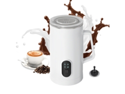 Espumador de leche eléctrico 4 en 1 con función de calentamiento, ideal para café, capuchino y chocolate caliente (blanco) Cuich