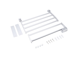 Toallero de pared para baño, aluminio, 2 niveles, 37 cm