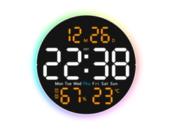 Reloj multifuncional Yuysan con indicador silencioso de temperatura y humedad, ideal para sala de estar, reloj de pared con luz nocturna 6672 D