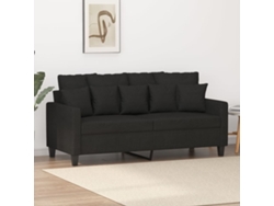 Sofá De 2 Plazas De Tela Negro 140 Cm