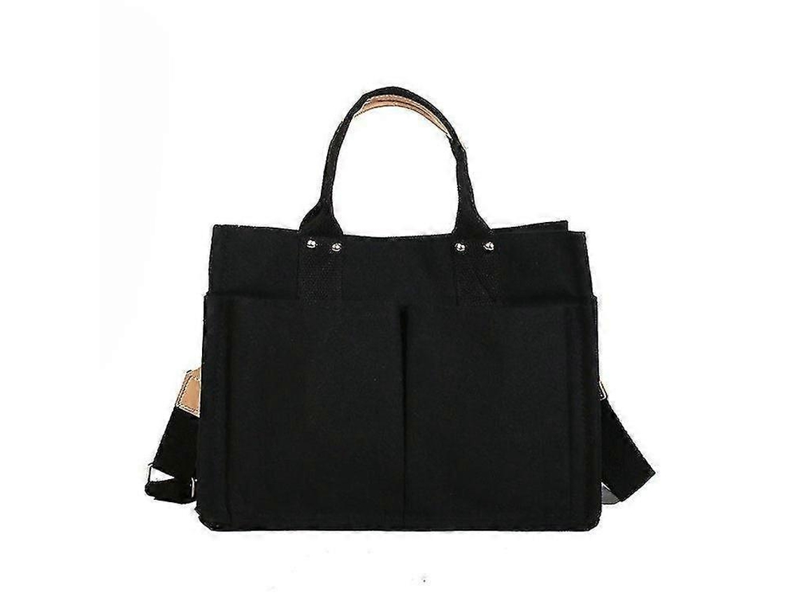 Bolso bandolera de lona informal de gran capacidad para mujer de Lalamoli, bolso de mano portátil negro