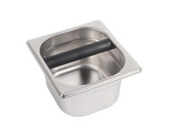 Soporte de acero inoxidable, caja de golpe, accesorio profesional para cafetera, color plateado