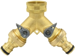 Adaptador De Conector Grifo Jardín Latón 19 Cm Y 2 Latón