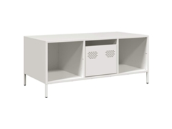 Mesa de centro de acero laminado en frío blanca MAISON EXCLUSIVE (101,5x50x43,5 cm)