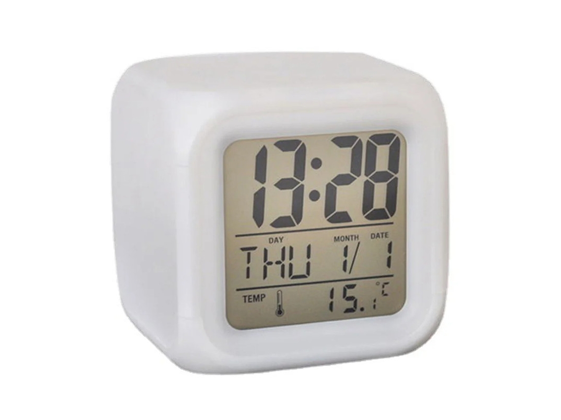 Despertador digital SZSMART F4 indicador de temperatura y lámpara nocturna de colores