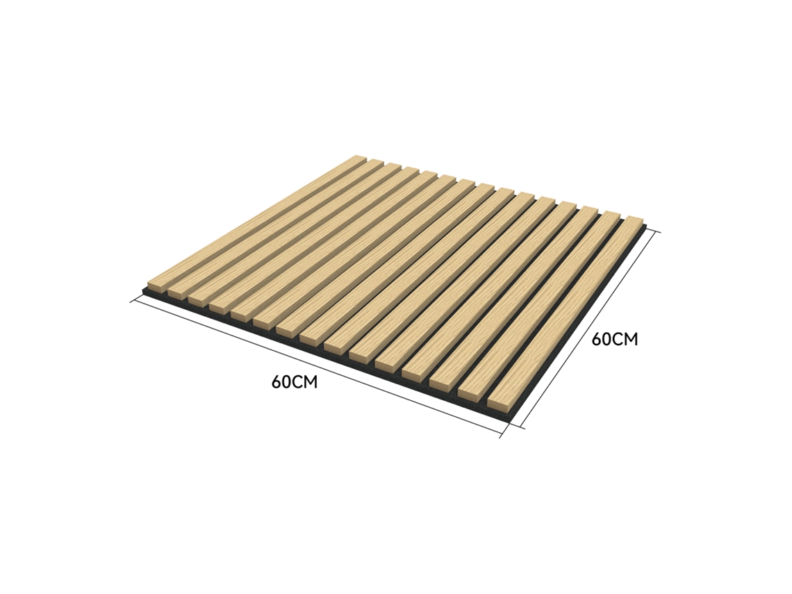Conjunto de 16 paneles acústicos Vang 3D, 5,76 m², lamas lineales - Neu.holz Roble