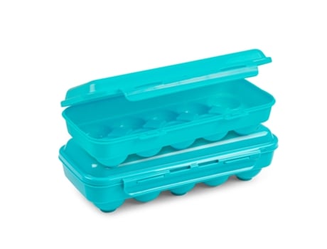 PLASTIC FORTE - Doble Huevera Chick para Despensa y Nevera para 20 Huevos. Turquesa
