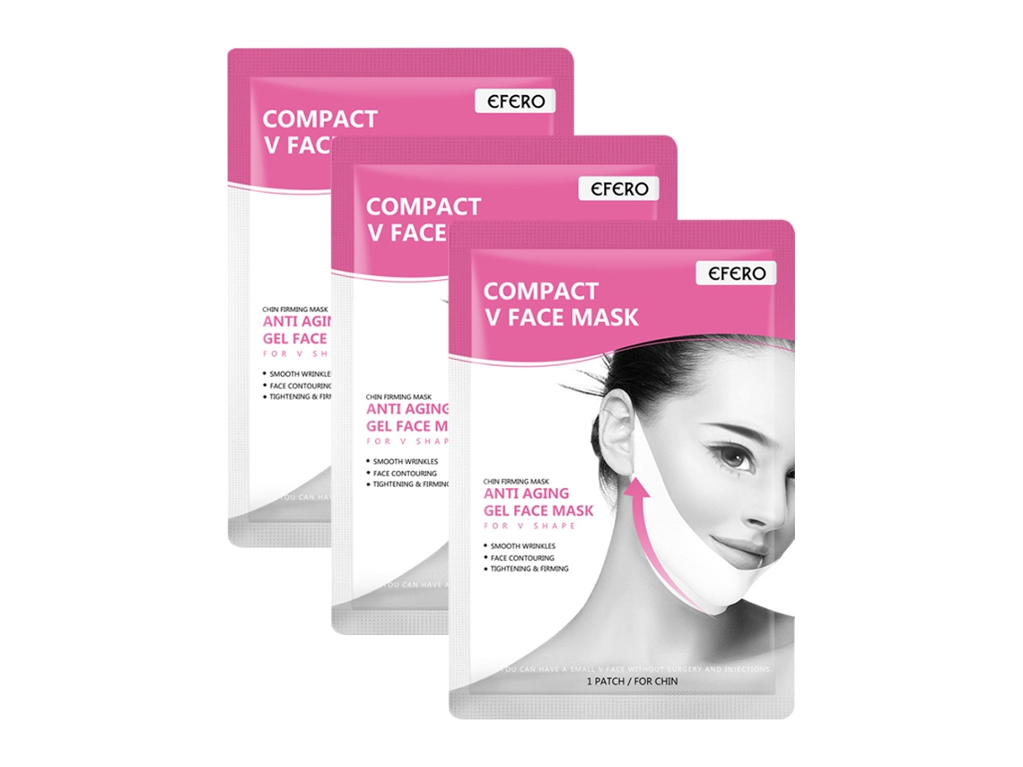 Mascarilla facial moldeadora en V Mascarilla de hidrogel con colágeno para lifting Banda antienvejecimiento y antiarrugas para reducir el contorno de la papada y