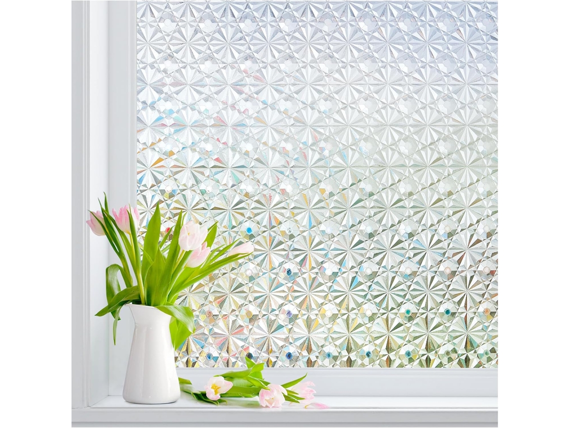 Lámina Para Ventanas Que Proporciona Privacidad, Lámina Decorativa Para Ventanas Con Bloqueo Uv (45 X 200 Cm) Gertiz
