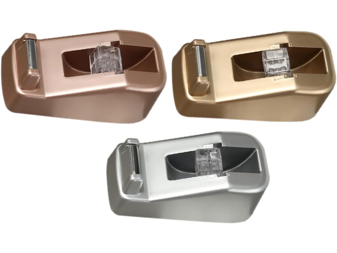 3 cortadores de cinta, dispensador de cinta bonito, soporte de cinta de mesa, de metal.