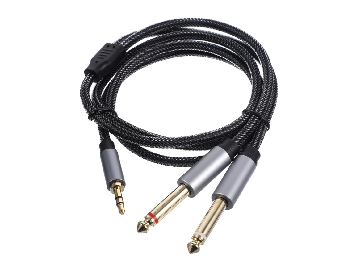 Cable adaptador TRS estéreo a mono de 1 m con conectores divisores para sistemas de audio multimedia Gokoco