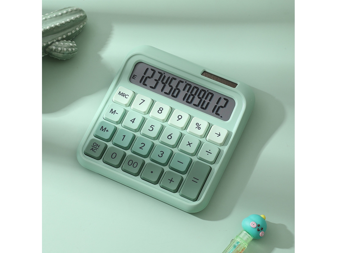 Calculadora de escritorio Chrui de 12 dígitos con botón grande (verde degradado)