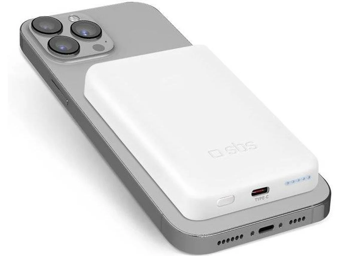 Powerbank SBS TEBB5000MAG1CW (5000 mAh - USB-C - Blanco)