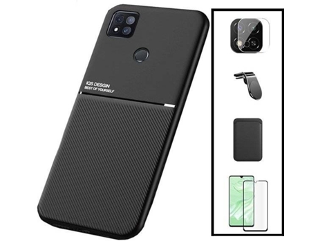 Kit Funda Magnetic Lux, Magnetic Wallet, 5D Full Cover, Protector de Cámara Trasera y Soporte Magnético L Safe Driving Xiaomi Redmi 9 Activ PHONECA...