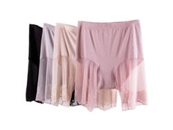 Slip Shorts Para Mujer Debajo Del Vestido, Calzoncillos Sin Costuras Con Encaje, Cortos Anti-irritación, 60-80kg, Negro Xl 60kg-80kg Negro