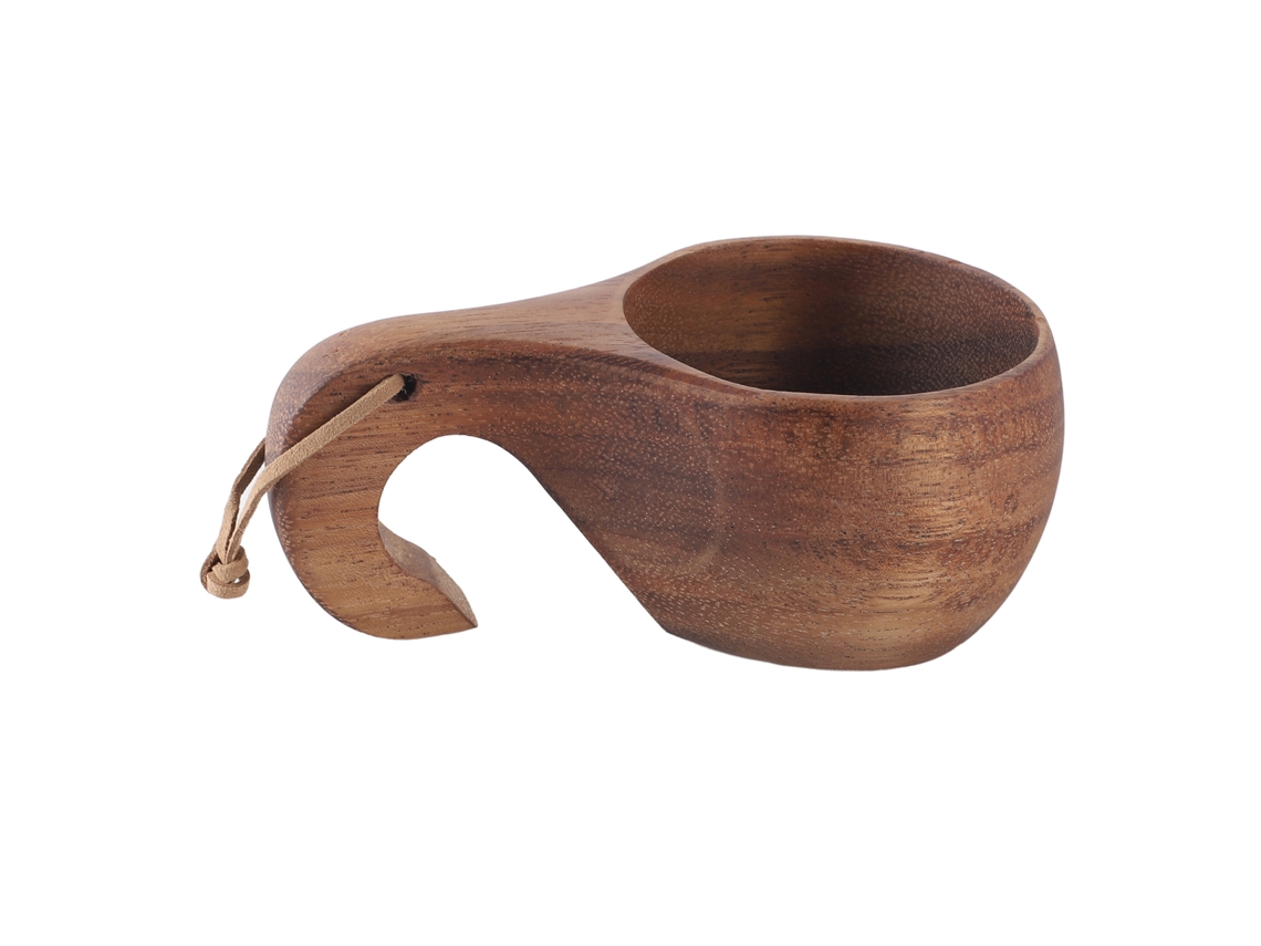 Taza De Café De Madera Con Asa Cómoda Para Decoración Rústica En El Hogar Y La Oficina.