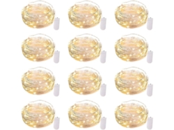 Paquete Con 24 Luces De Hada Led A Batería 6 5 Pies 20led Hilo Plateado Impermeable Para Manualidades Haz Tu Fiesta De Navidad Gusshious Amarillo