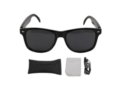 Gafas inteligentes con IA para llamadas de voz, música, control táctil y sensor de sonido estéreo. Gafas inteligentes Bluetooth para usar sobre una mesa.