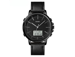 Relojes De Pulso Digitales Analógicos Masculinos Pulsera De Cuero Deporte Negro Shell Máquina Blanca Yuysan