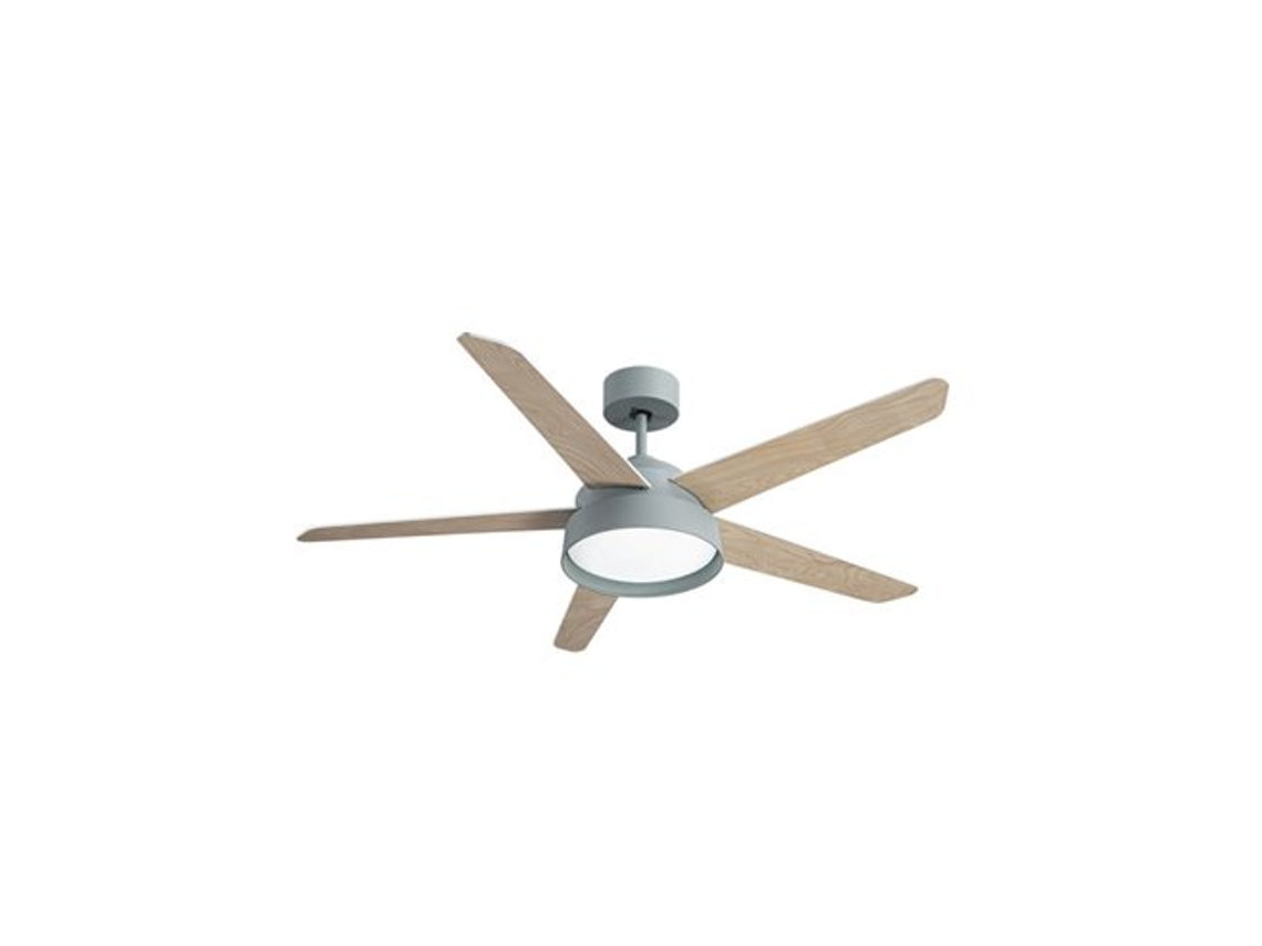 Ventilador 25w Dc Verde Lebeche 5 Aspas Rev. Blanca/haya 6 velocidades 3000-4000-6000k 132d Remoto,memoria Y Temporizador FABRILAMP