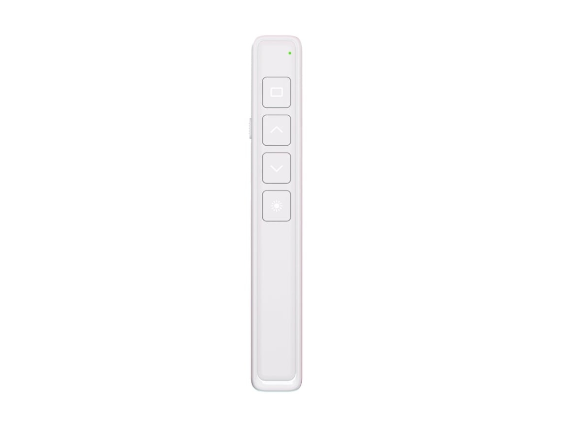 Presentador multimedia de PowerPoint inalámbrico y recargable de 2,4 GHz con puntero láser, color blanco. Elisefashion
