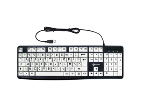 Geemarc Teclado Blanco Visual Comfort Letra Negra