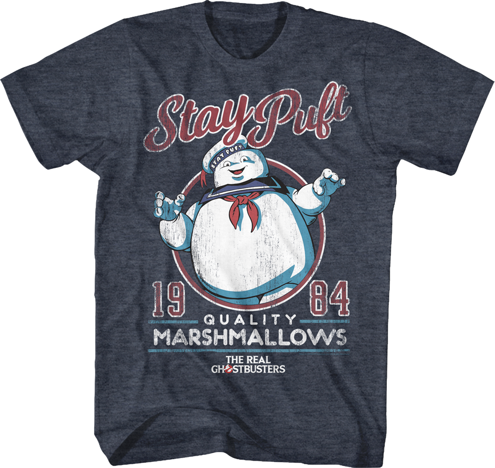 Camisetas Unisex DEEPSTONE Stay Puft Real Ghostbusters Brezo azul marino (M)