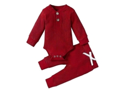 2026-conjunto Niño Bebé 2 Piezas Cuello Redondo Manga Larga Camisa + Pantalones Elásticos Verano Fiesta