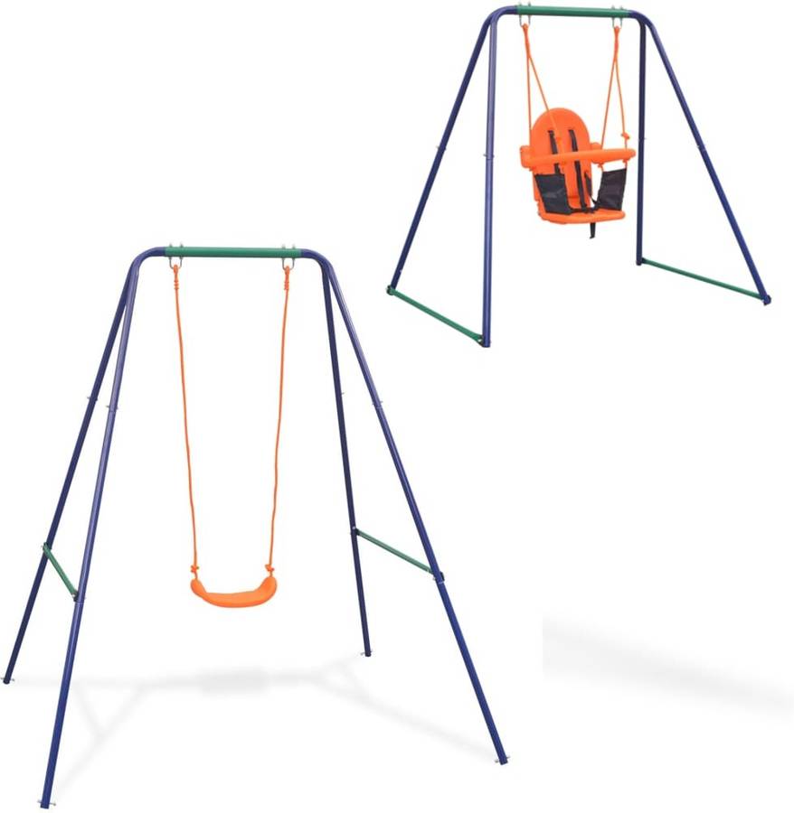 Columpio 2 En 1 niño y vidaxl naranja pequeños con asiento juguete parque infantil