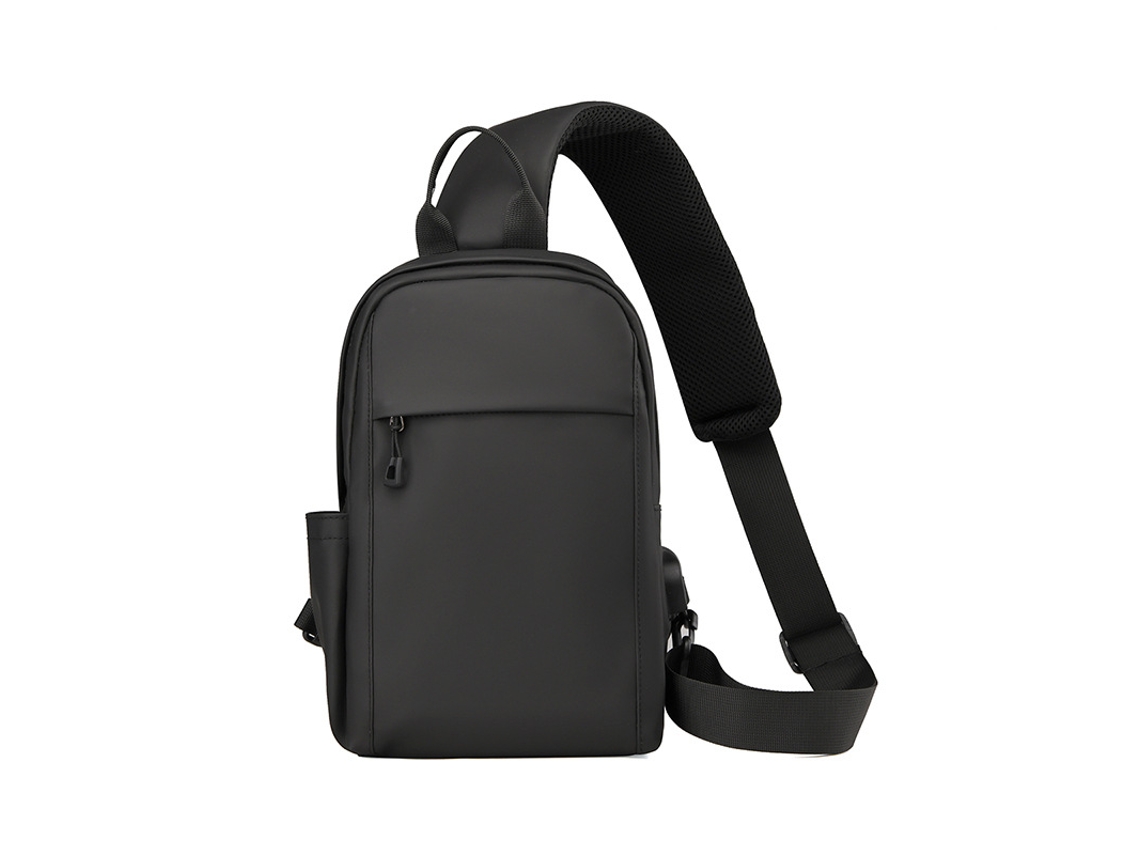 Bolso bandolera (negro), bolso de pecho de gran capacidad, ideal para viajar, duradero.
