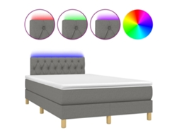 Maison Exclusive - Cama Box Spring Con Colchón Y Led Tela Gris Oscuro 120x200 Cm