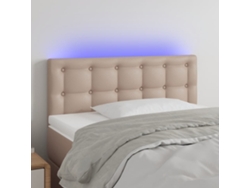 Cabecero de Noche con LED Piel Artificial 90x5x78/88 cm Cappuccino Lovely Home