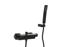 Grifo de bañera, montaje en pared, juego de ducha de mano, negro mate