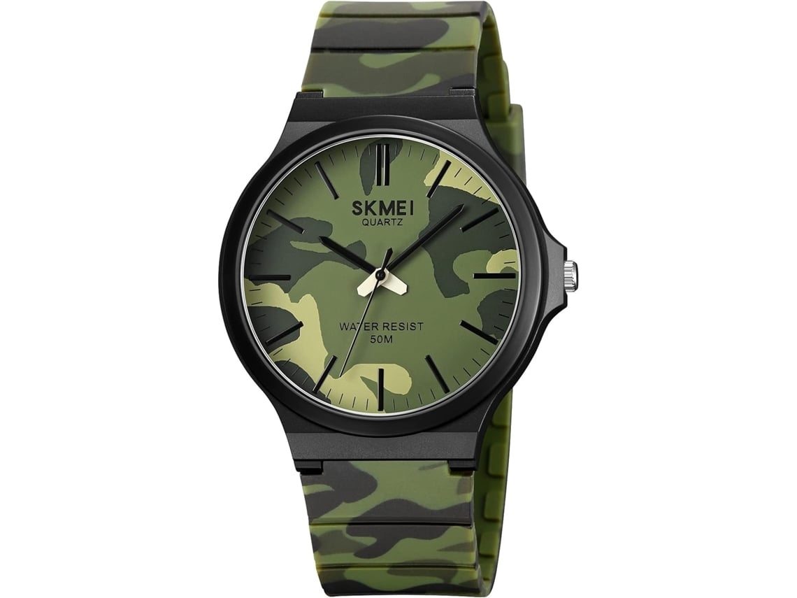 Reloj Con Esfera Circular Grande Impermeable Camuflado Camuflaje Verdeyuysan