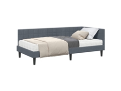 Maison Exclusive - Estructura De Cama Esquina Con Colchón 2 Pcs Gris Terciopelo
