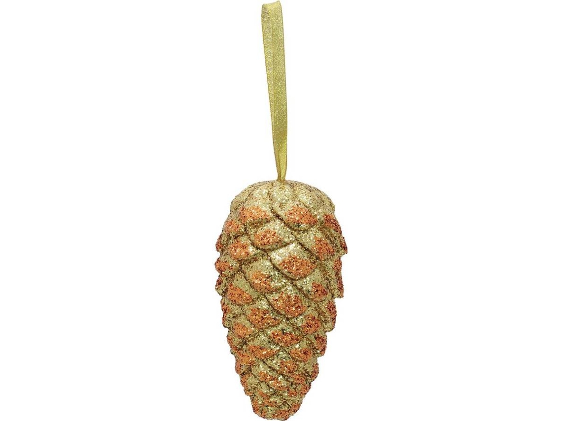 Decoracion De Navidad EUROPALMS Piña con Glitter (Dorado - 18 cm)
