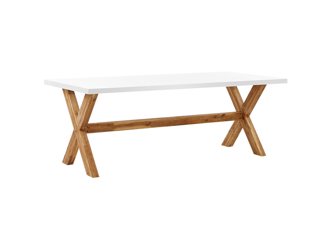 Mesa de jardín BELIANI Olbia de Cemento reforzado con fibra Blanco 100x200x75