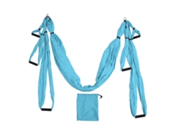 Conjunto De Columpios Para Yoga Aéreo, Poliéster Y Algodón, Red Antigravedad Ajustable Para Mayor Flexibilidad, Color Azul Laguna.