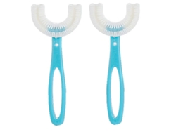 Juego de cepillo de dientes bucal completo en forma de U de 2 piezas para niños, 12,5 cm Hwy GOKOCO