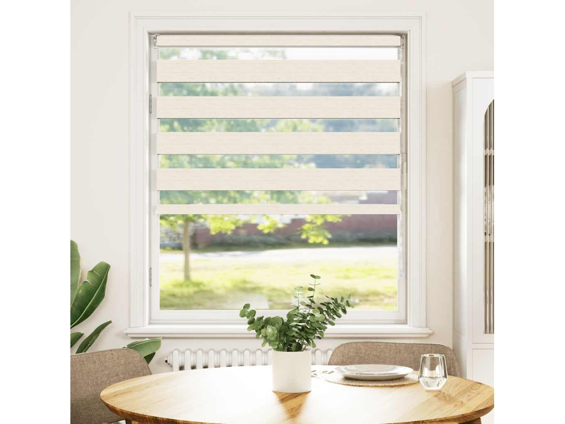 Maison Exclusive - Estor Cebra Beige Mármol Tejido Ancho 110,9 Cm Poliéster