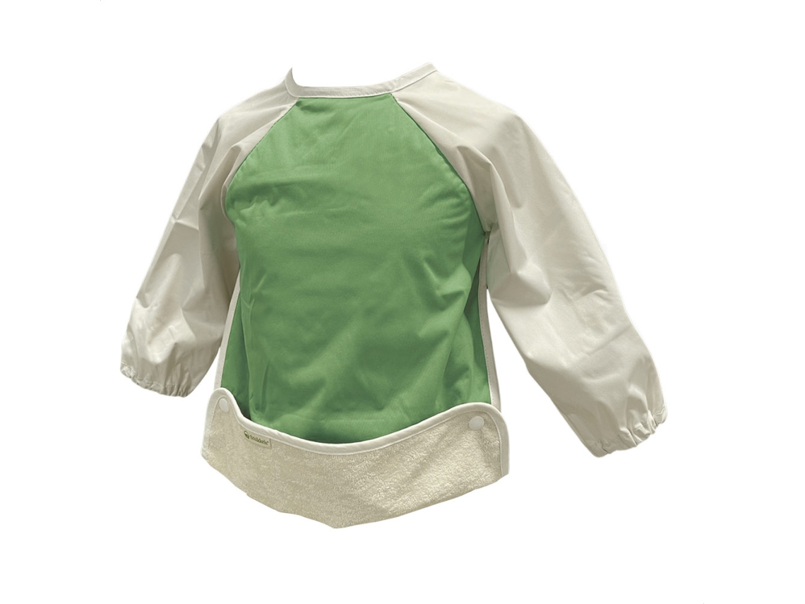 Smikkels Babero con mangas, verde, babero repelente al agua