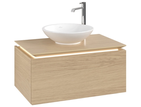 Villeroy &amp Boch Legato Vanity unit B601 800x380x500mm centrada en el lavabo iluminación LED
