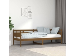 Sofá Cama Madera de Pino Macizo Marrón (80x200 cm)