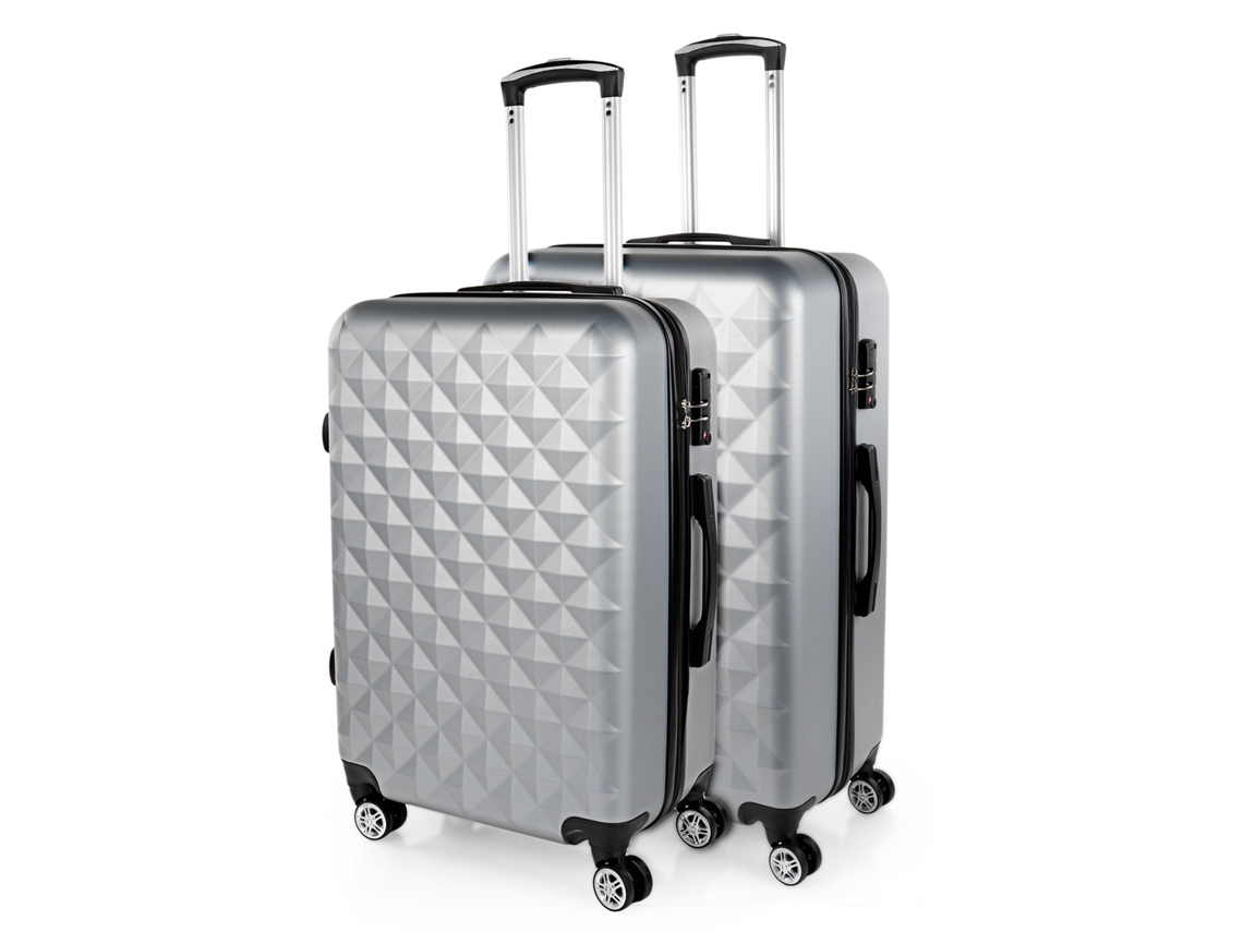 Juego De Maletas Rígidas Abs ITACA Diamond plata (49,5X77,5X27 Cm - 91L)